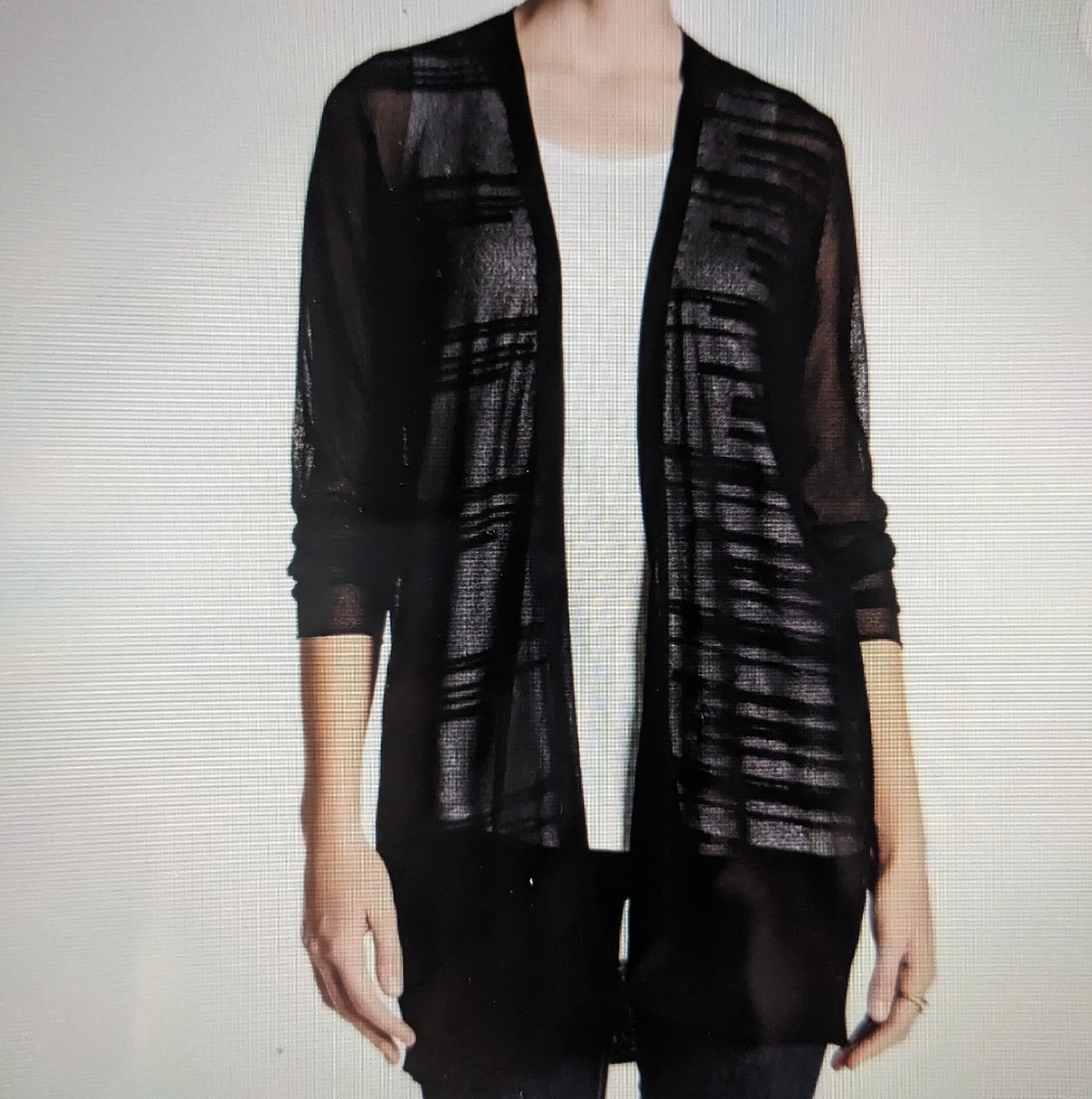EILEEN FISHER Sheer Open Front Cardigan